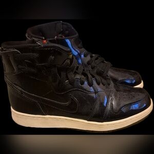 Black And Red Nike High Tops With Zipper